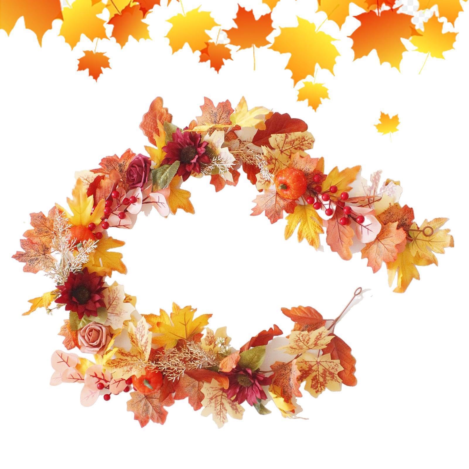 Ghirlanda Autunno Centro Tavola Ringraziamento Foglie D'Acero