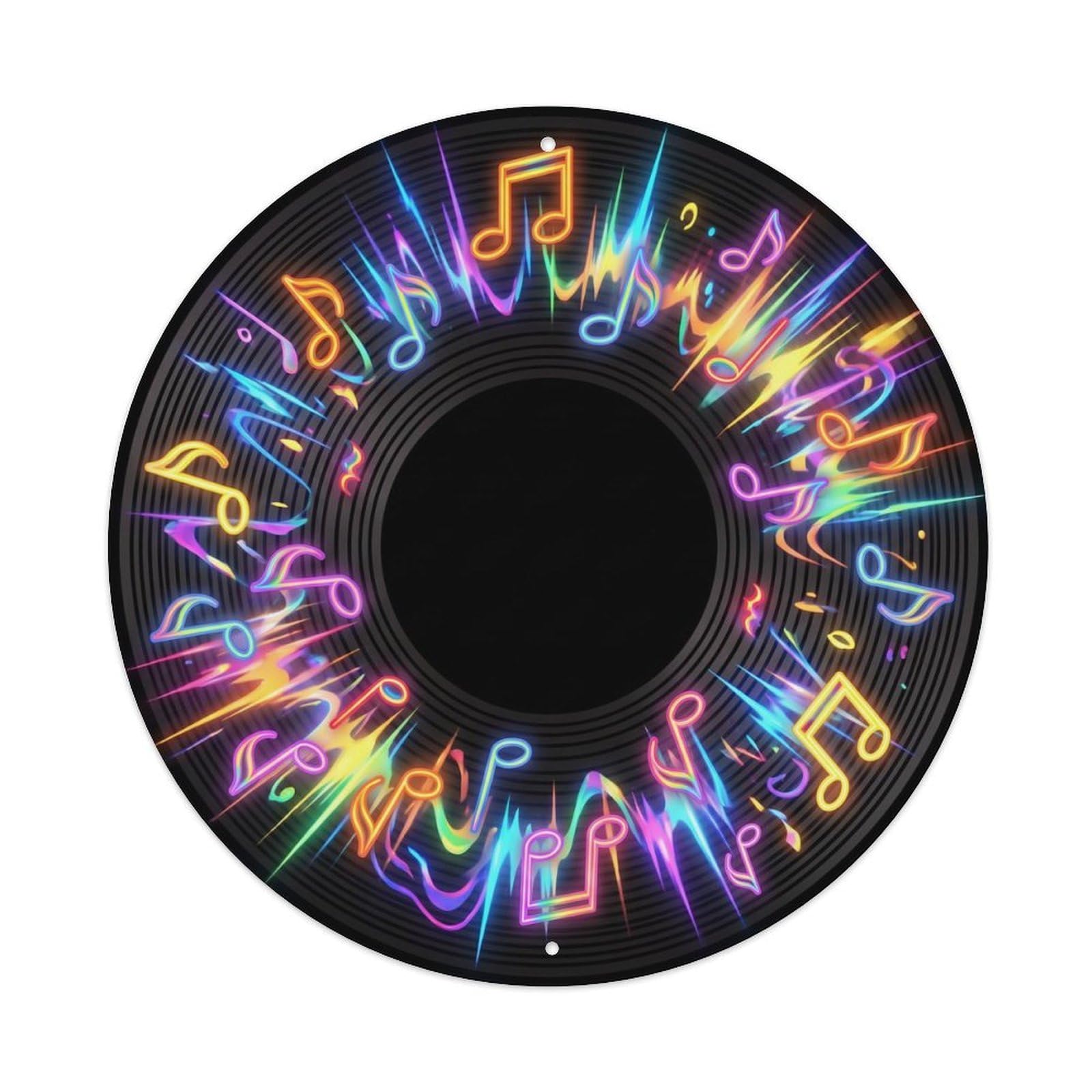 Colorful Music Vinyl Records Dynamic Color Flash Metal Tin Sign