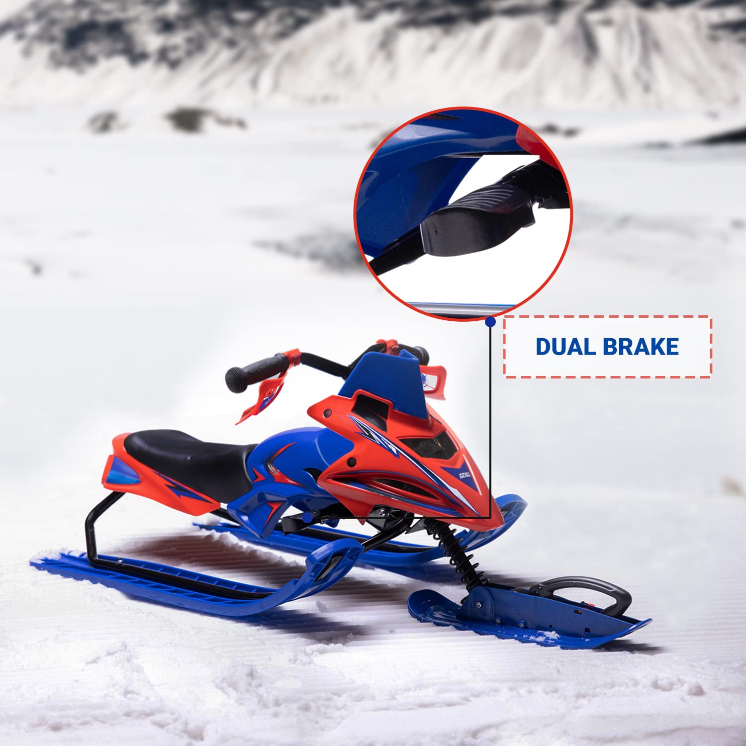 ge Adult Snow Racer Sled With Steering Wheel & Retractable Pull Rope ...