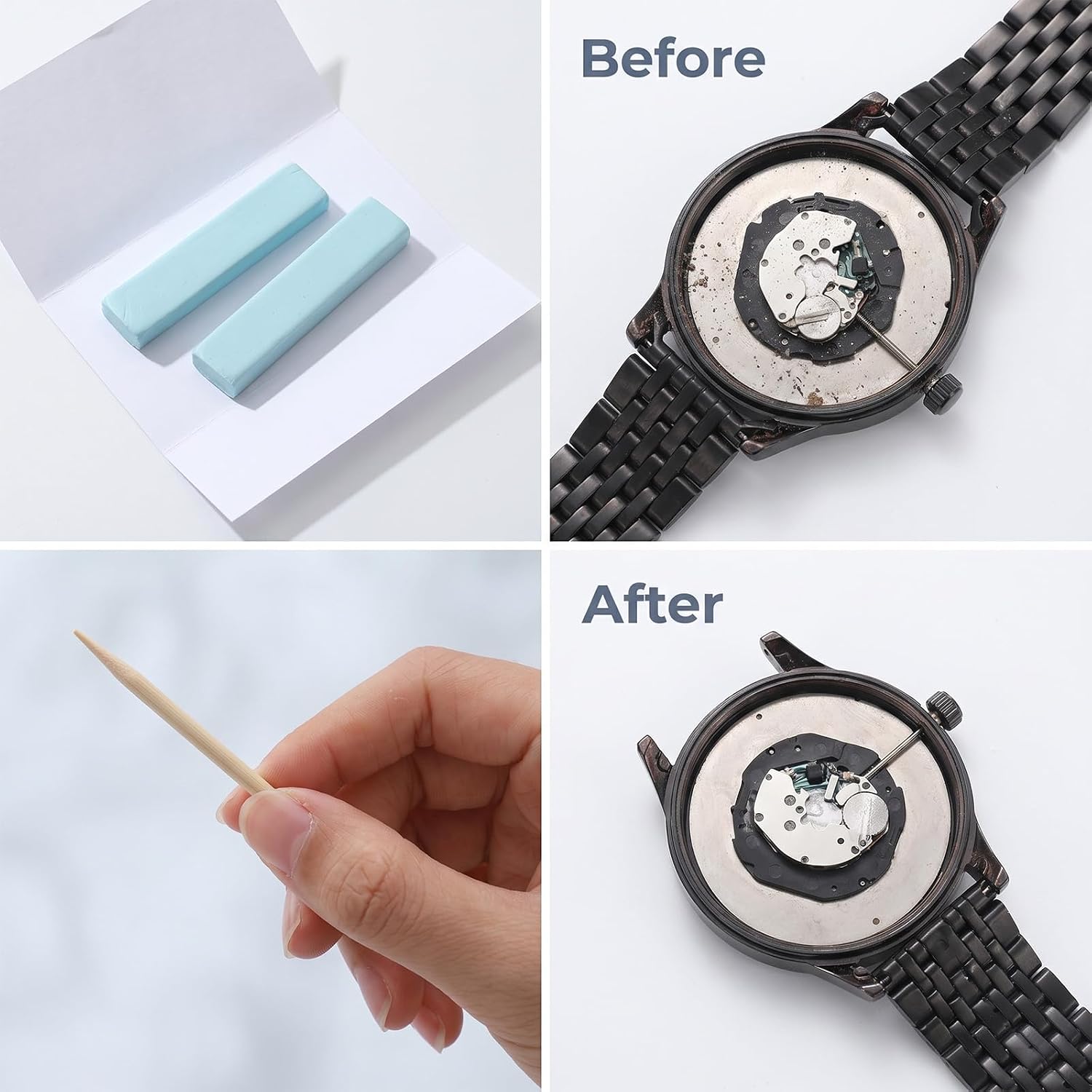 JIEYAO 13Pcs Watch Cleaning Putty Set, Watch Repair Tool for Professionals