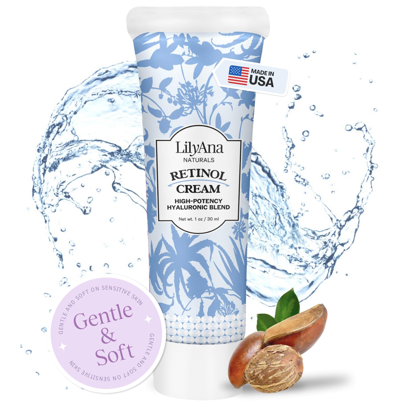 LilyAna NaturalsAnti Aging Retinol Face Cream for Women – Wrinkle & Neck Cream for Firming, Retinol Moisturizer for Face with Hyaluronic Acid, Hydrating Night Cream for Fine Lines, Collagen Boost