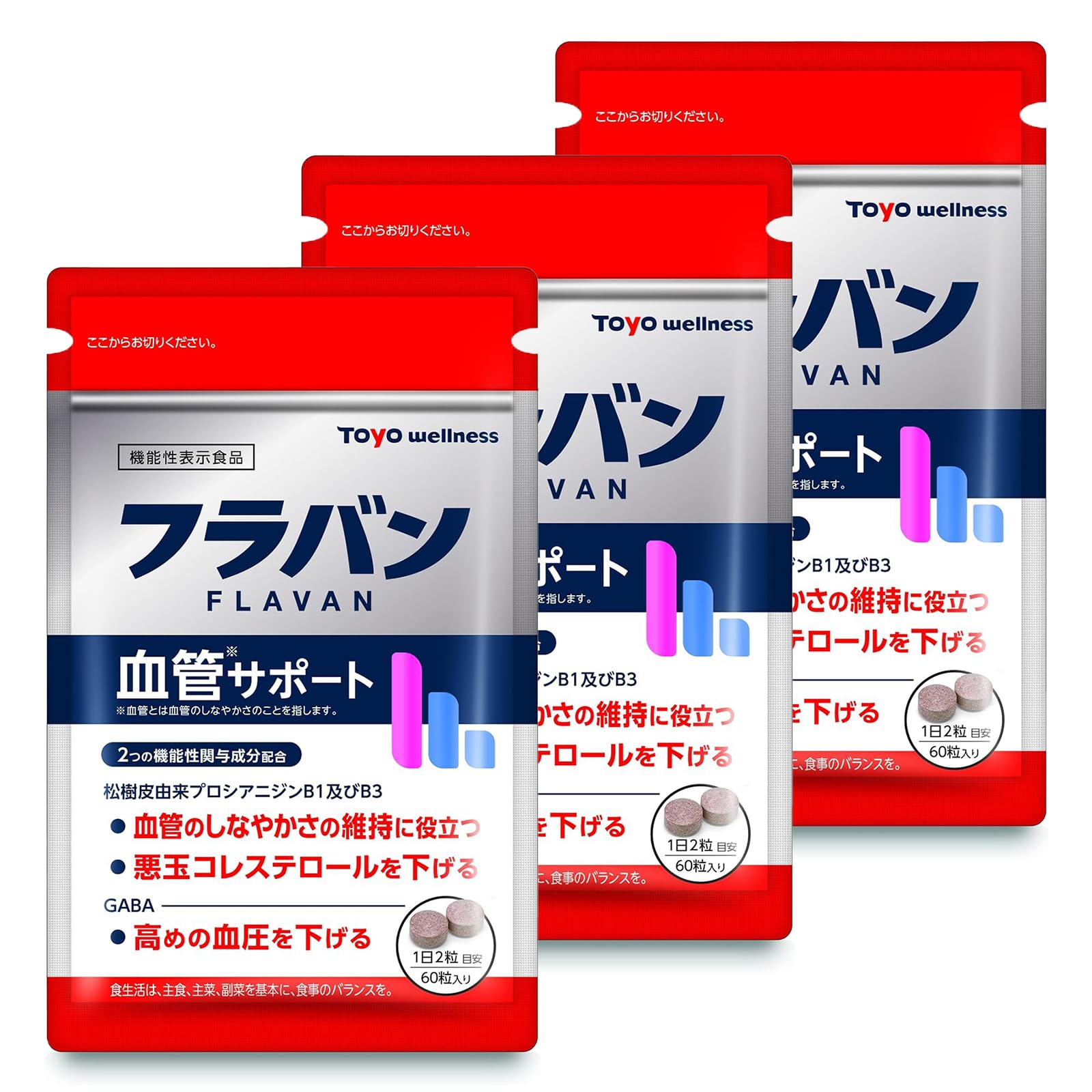Amazon.co.jp: 【 血圧下げるサプリ 】フラバン 血管サポート 90日分