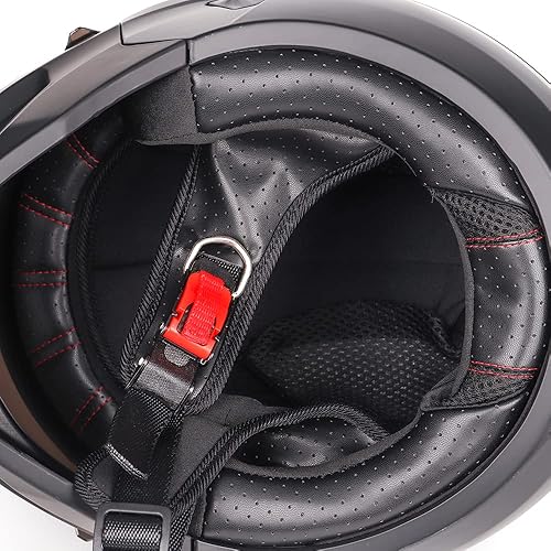 Miniatura 5 de Woljay Open Face Full face Helmet Motorcycle Modular Helmets for Unisex-Adult Street Bike Cruiser Scooter DOT Approved