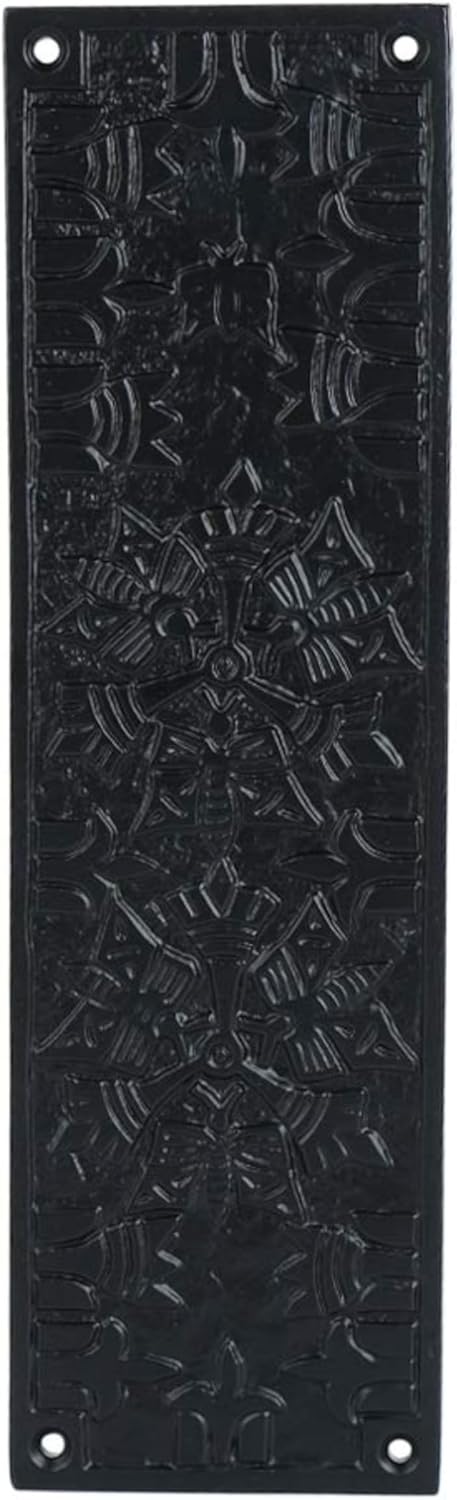 Black Powder Coat 10.25Inch Height Iron Push Plate Ideal for Decorating Your Home or Office Doors