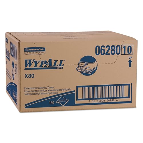 Kimberly-Clark WYPALL X80 Toalla de papel para servicio de alimentos, 12-1/2x23-1/2, BE/WE, 150/cartón