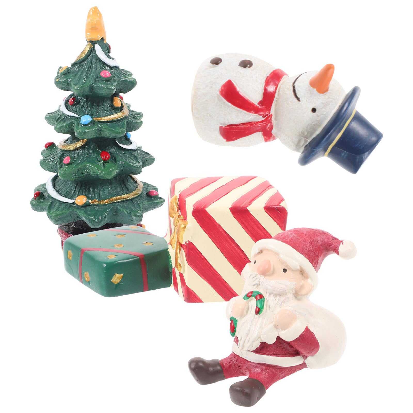 BESPORTBLE 16 Pièces Figurines Miniatures de Noël en Résine pour