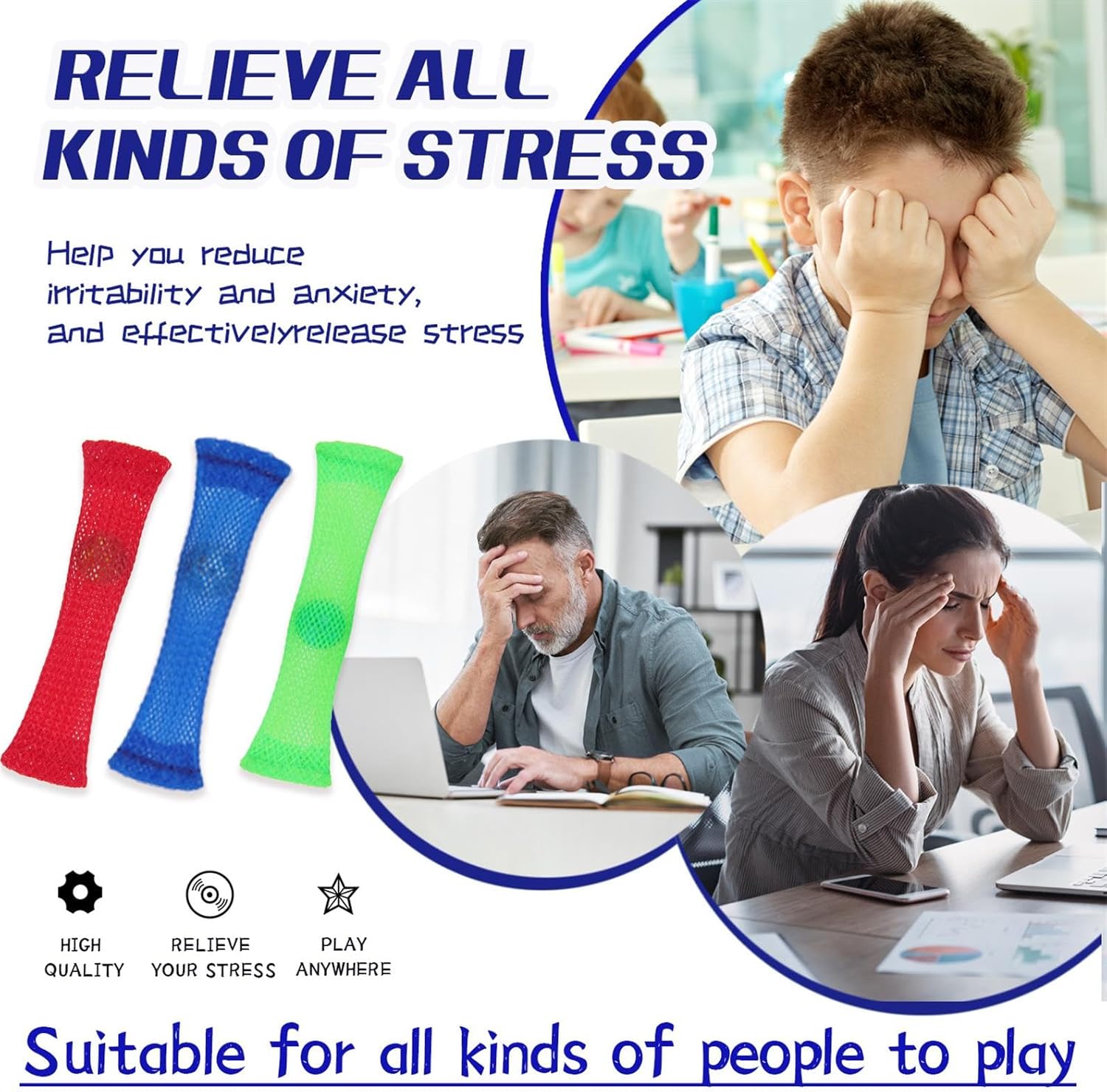 OaaXbbECco Fidget Toys Set-Stress Relief and Relieve Anxiety Toys-Marble Mesh (12 Pieces)