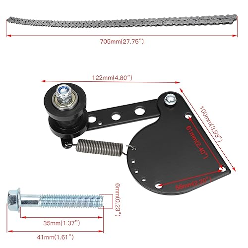 Miniatura 4 de YOXUFA Cadena 415H 110L eslabones con tensor de cadena motorizado para bicicleta motorizada de 2 tiempos 100cc 80cc 49cc 66cc Zeda BT80 YD100 motor