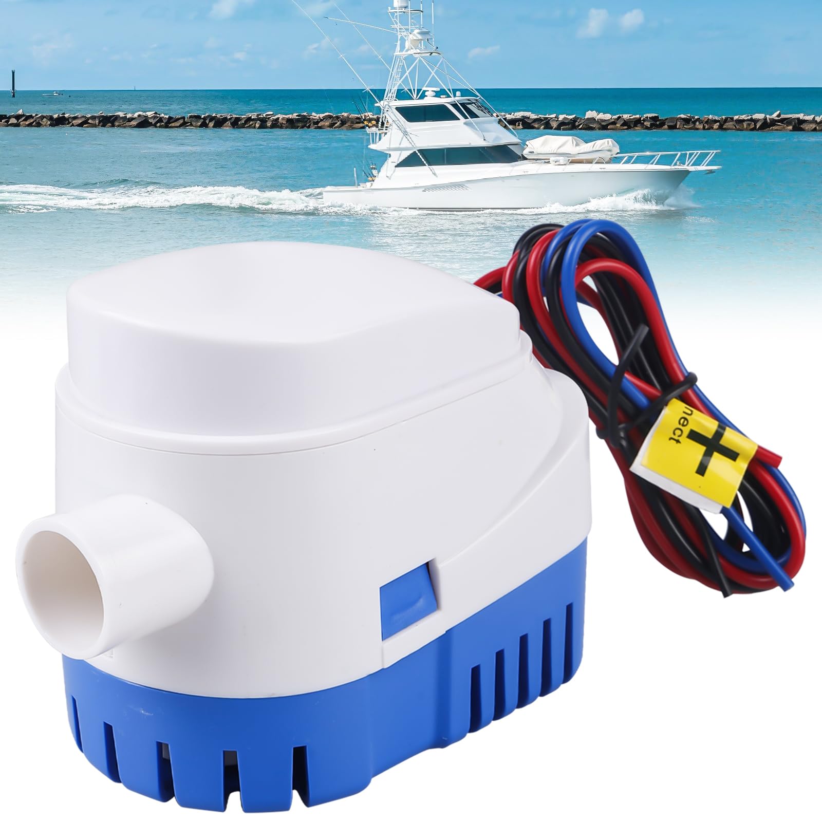 Pompa dell'acqua 12 V, pompa di sentina automatica, pompa di sentina 1100 GPH/70 LPM, pompa di sentina marina, pompa sommersa per acqua di sentina con interruttore di galleggiamento, pompa