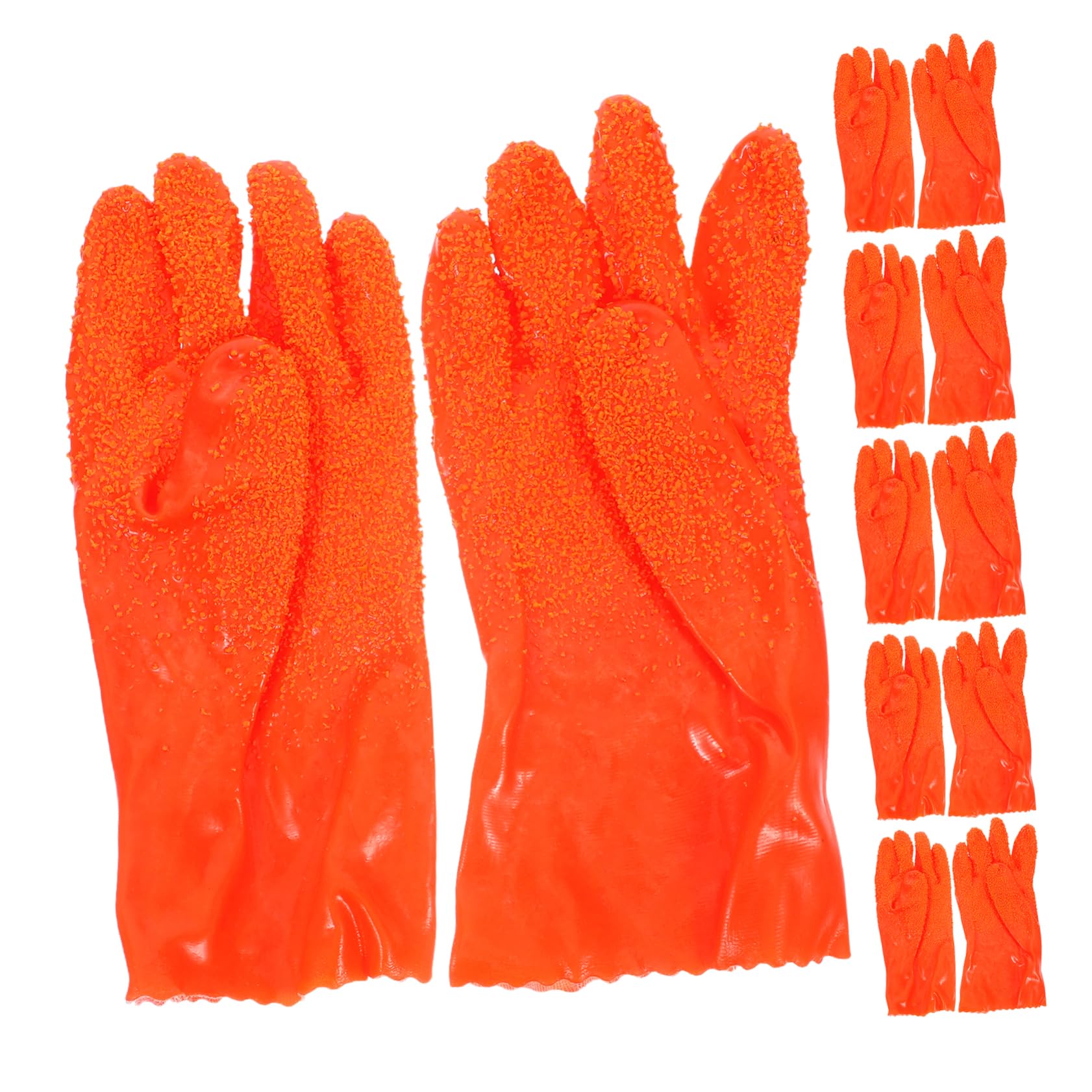SEWACC 6 Guantes de Limpieza Impermeables Antideslizantes para Drenaje y Plomería de Guantes Resistentes la Abrasión Diseño Flexible Tipo Serpiente Uso y Seguro