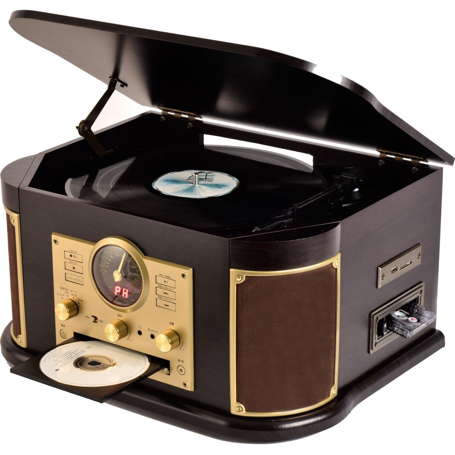 Amazon.co.jp: キュリオム マルチレコードプレーヤー リモコン付き (CD