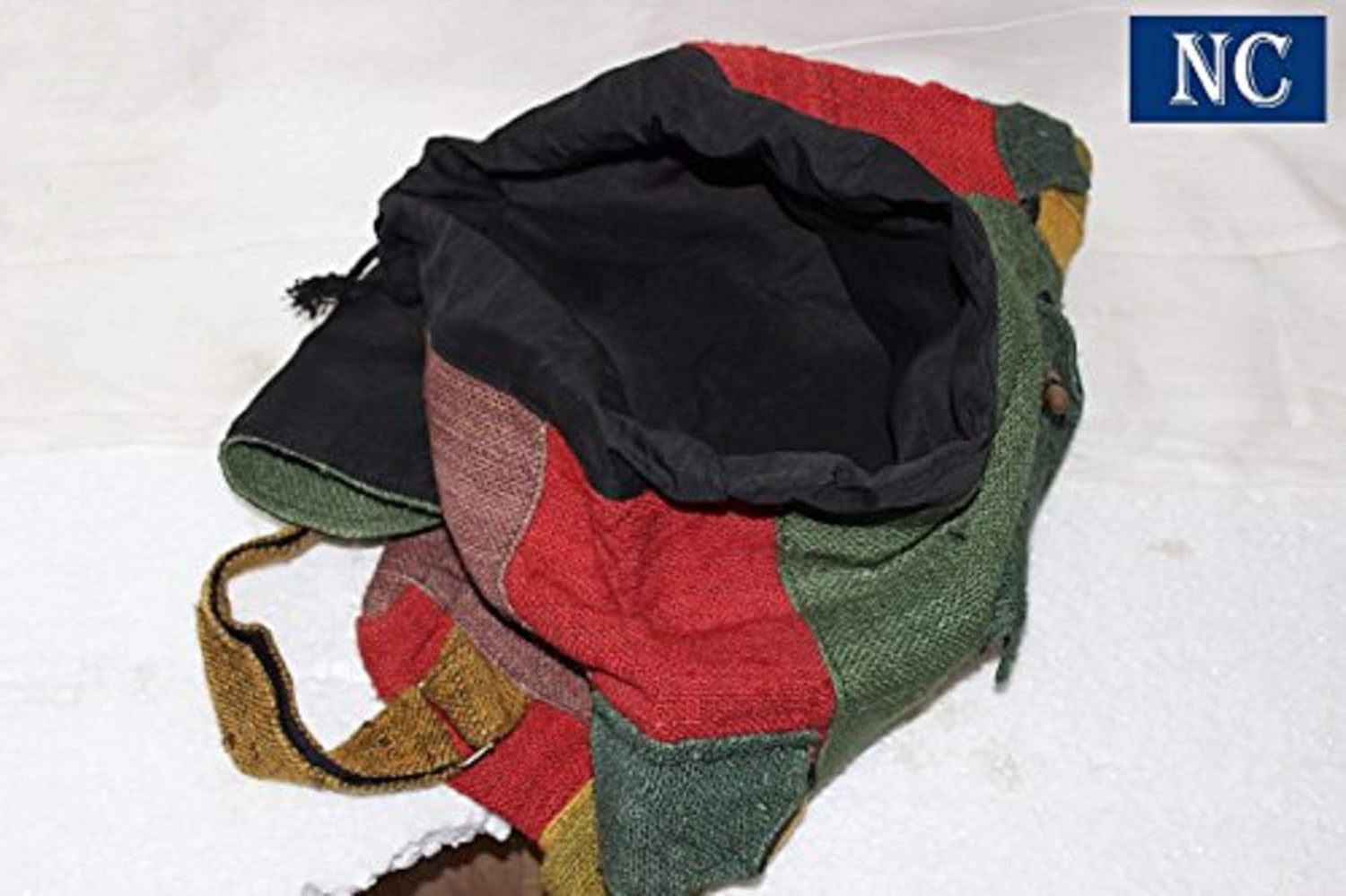 Review Product Pure Hemp Rasta Stripe Shoulder Backpack - Fashion Cute Travel School College Shoulder Bag, Hiking, Camping, Unisex Backpack