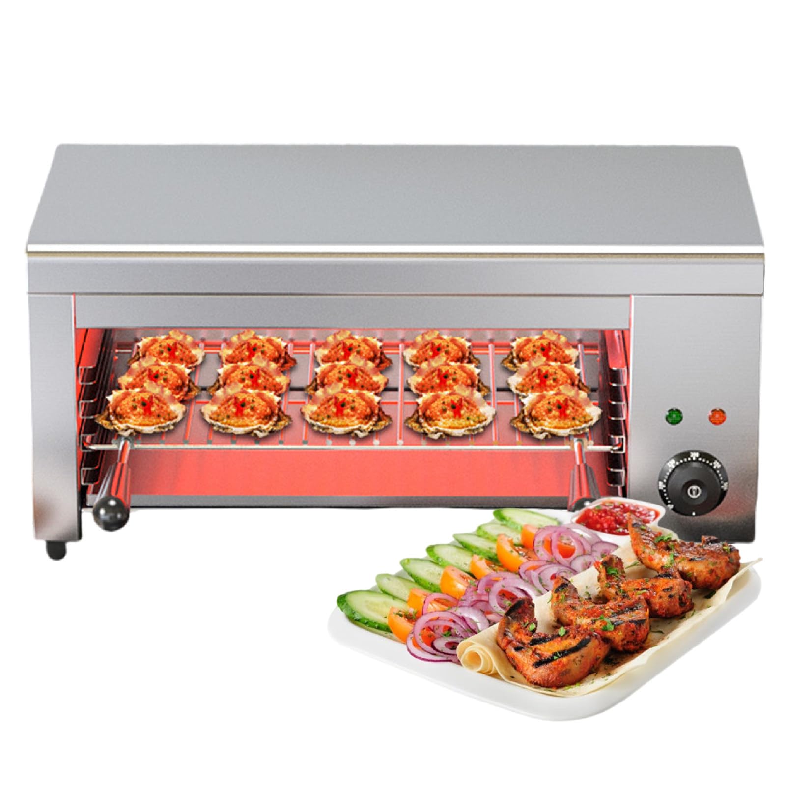 Asador de Salamandra Montado en Pared, Tostadora Eléctrica para Derretir Queso de 2000W, Parrilla de Sobremesa Salamandra para Derretir Queso Raclette