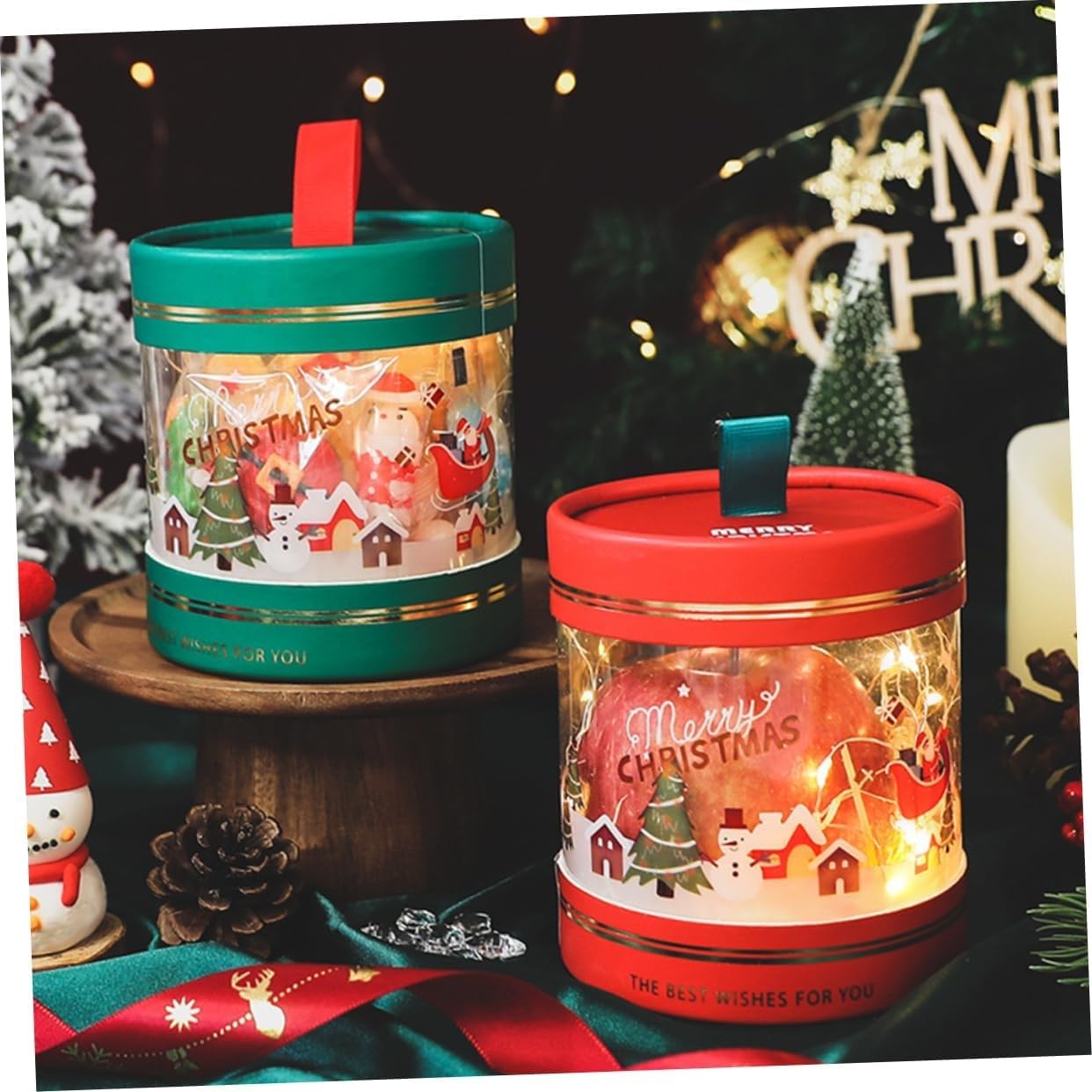 Scatola regalo di Natale, scatole regalo, 10 pezzi Scatole for caramelle natalizie Astuccio for caramelle Scatole for dolcetti natalizi Decorazioni natalizie a LED Contenitore for caramelle natalizie
