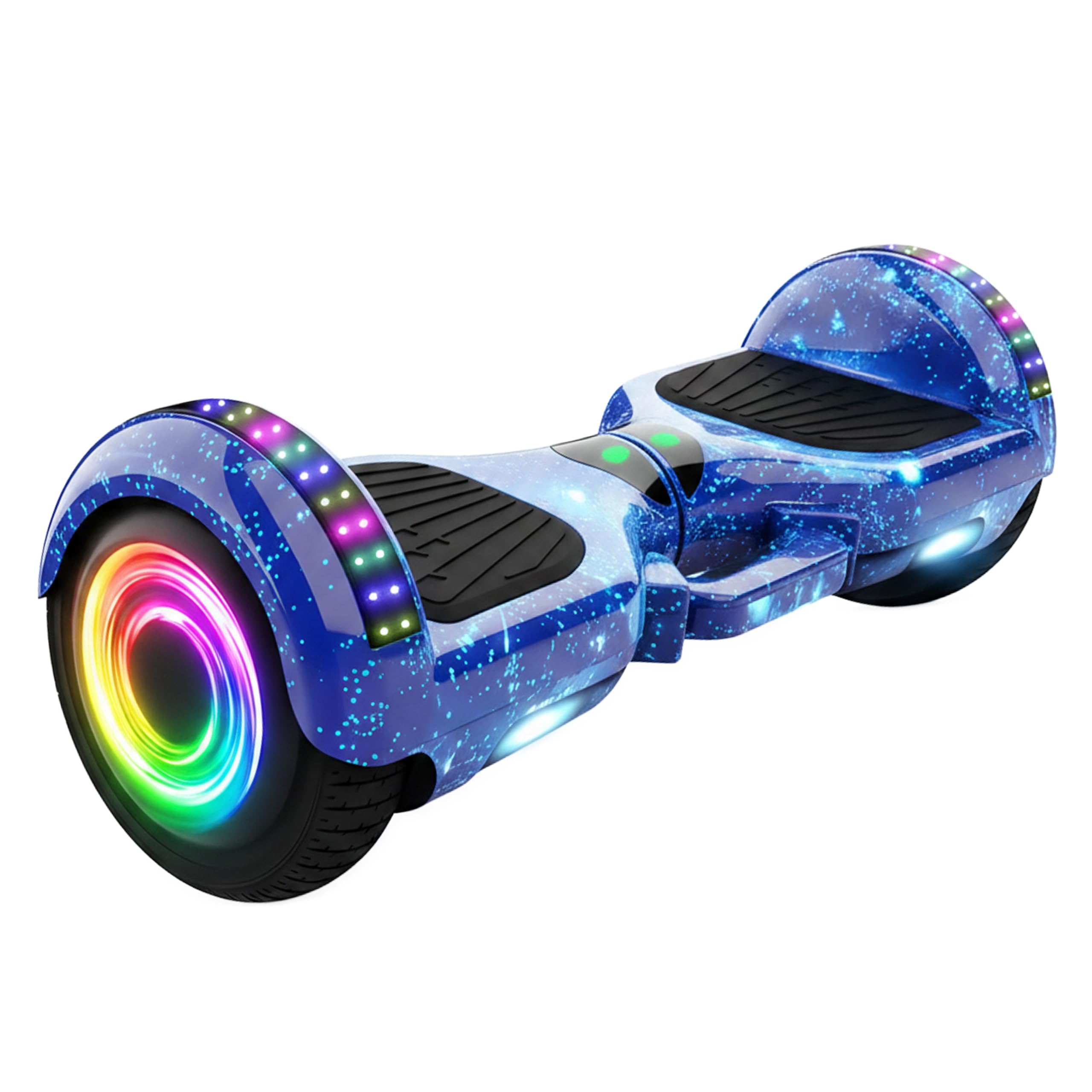Retoo Hoverboard 6,5 pouces avec LED et fonction musique, coudières et genouillères, éclairage de scooter électrique et haut-parleur Bluetooth, moteur 250 W, équipement de protection inclus
