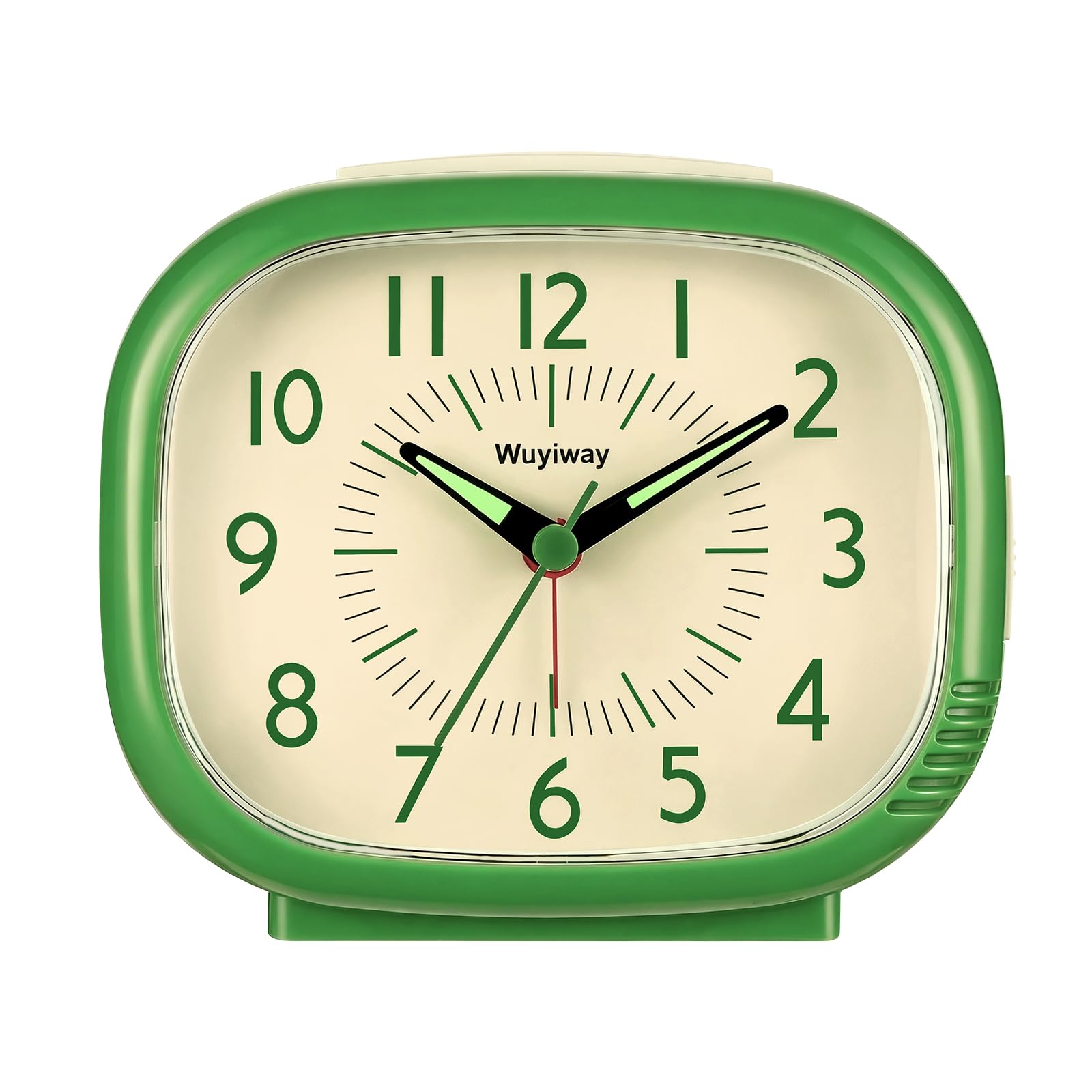 Réveil rétro analogique à piles avec fonction snooze et veilleuse