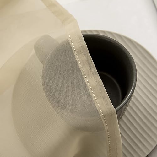 Miniatura 4 de MIULEE 2 paneles de cortinas de gasa translúcida de media ventana con jareta para cortinero, para cocina, baño, ventanas pequeñas de 29 x 24