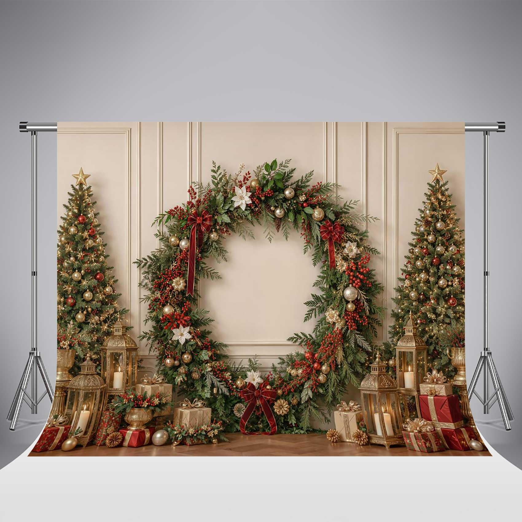 Kate arco ghirlanda Natale sfondo foto 10x6.5ft/3x2m scena natalizia festa