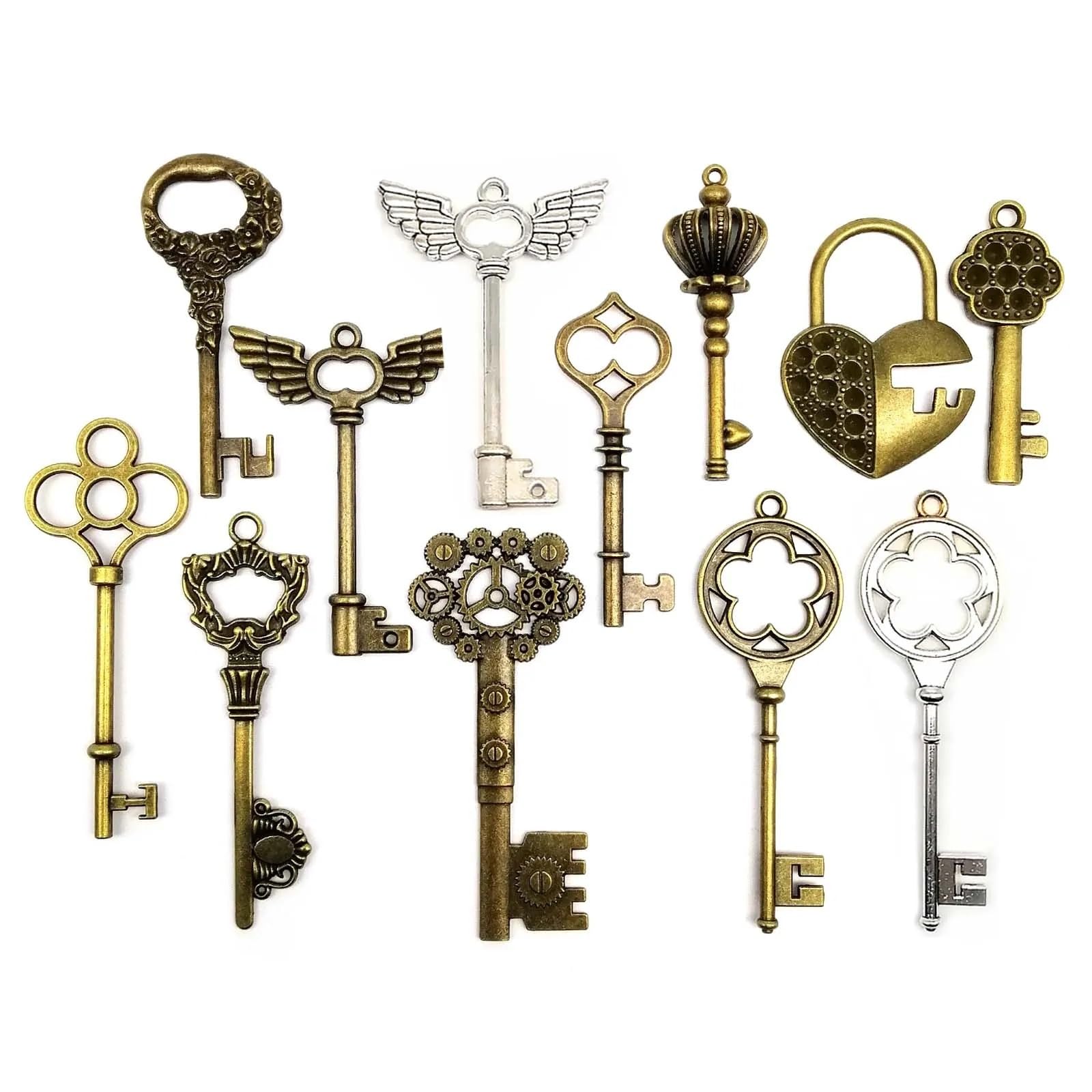Fabrication bijoux DIY avec ce lot de 5 clés steampunk rétro look archaïque