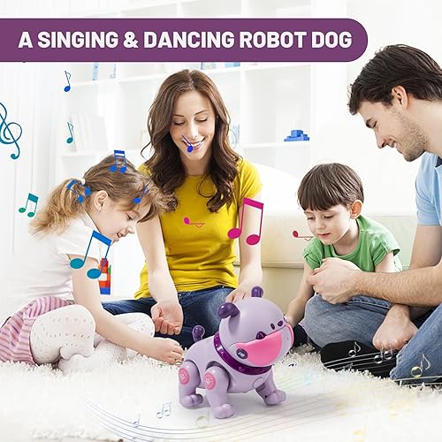 Miniatura 5 de Zreswap Robot Pets juguete para niñas y niños pequeños, juguete de control remoto para perros con interacción táctil, grabable, modo de música