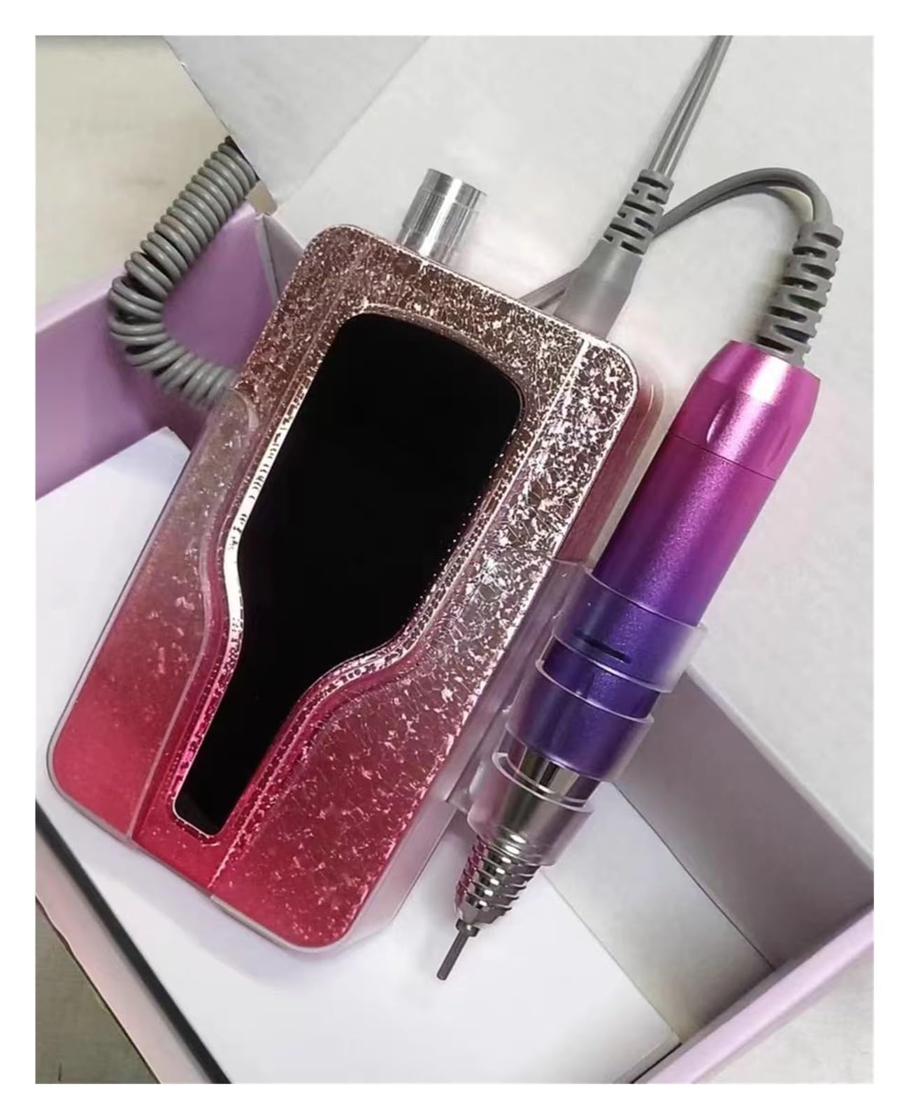 35000RPM przenośna elektryczna wiertarka do paznokci, bezprzewodowy akumulator E pilnik manicure, szlifierka, zmywacz żelu, narzędzia polerowania,Niski poziom hałasu(Wit)