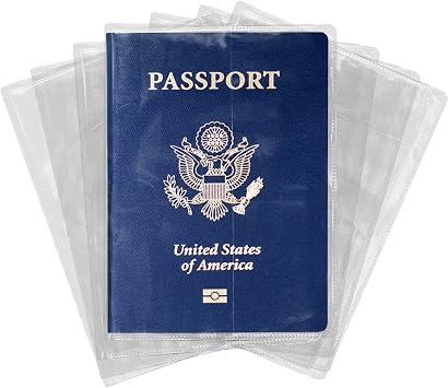 Clear Passport Protector Holder Waterproof Plastic Passport Cover Vinyl ID Protector for Travel Document Credit Card 7 Pack