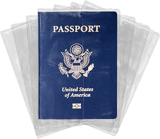 Clear Passport Protector Holder Waterproof Plastic Passport Cover Vinyl ID Protector for Travel Document Credit Card (7 Pack)