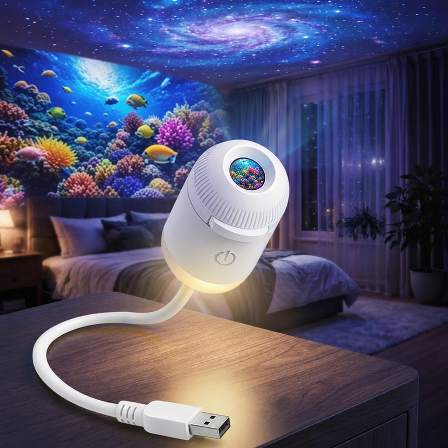 Photo 1 of Vadeny Galaxy Projector Night Light, 12-Disc Starry Sky Lamp