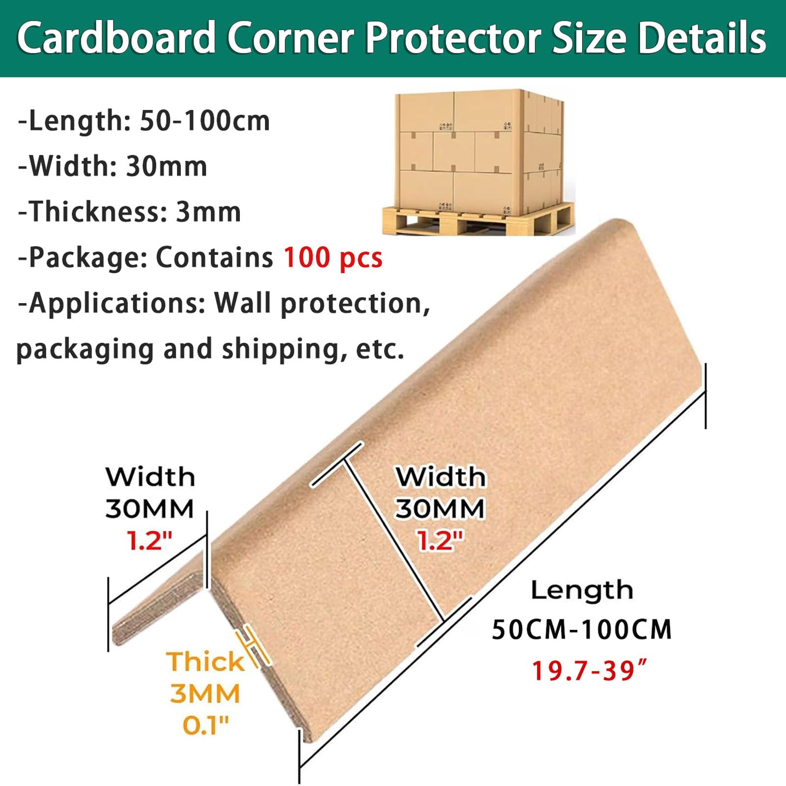 Lot de 100 protections d'angle pour murs, cadres de porte, armoires, tables, escaliers