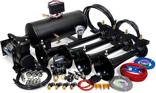 Hornblasters Conductor's Special 232 - Kit de bocina de tren de 2 galones 150PSI - Cuernos fabricados en Estados Unidos - 4 trompetas - 147.7 dB real