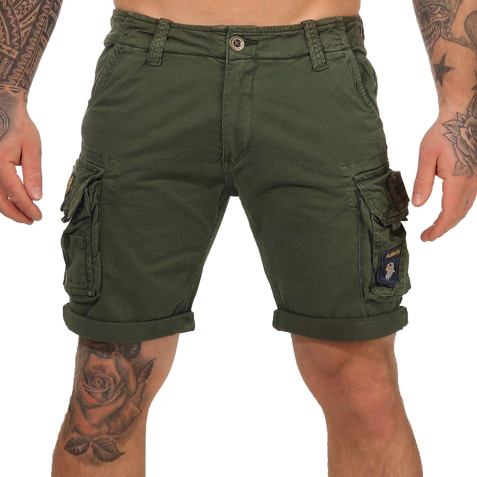Alpha Industries Men's Crew Short Patch Dark Olive