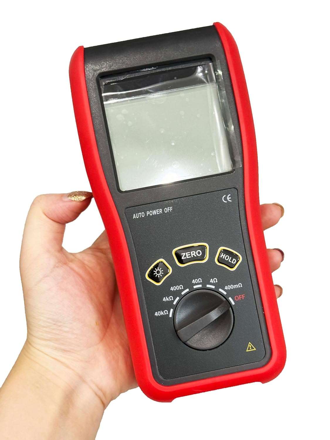 Digital DC Low Resistance Tester Milliohmmeter Micro Ohmmeter Ohm Meter Equipotential Tester 0.1mΩ~40.0kΩ for Measuring The Connection Resistance Between Conductors Connected at Ground Grids Poles