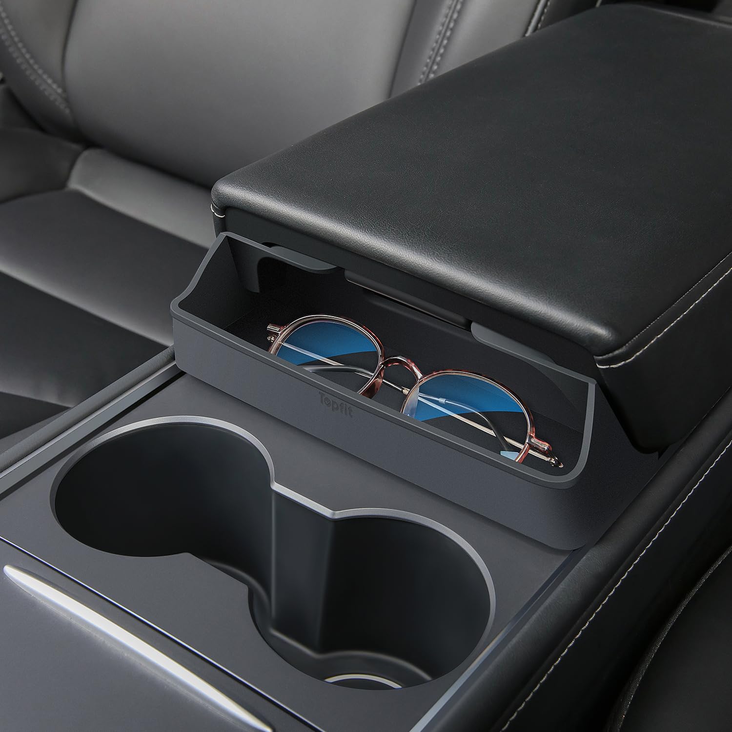 ThinSGOfor Tesla Model Y Model 3 Center Console Organizer Armrest Box Glasses Tray for Tesla Model 3 Y