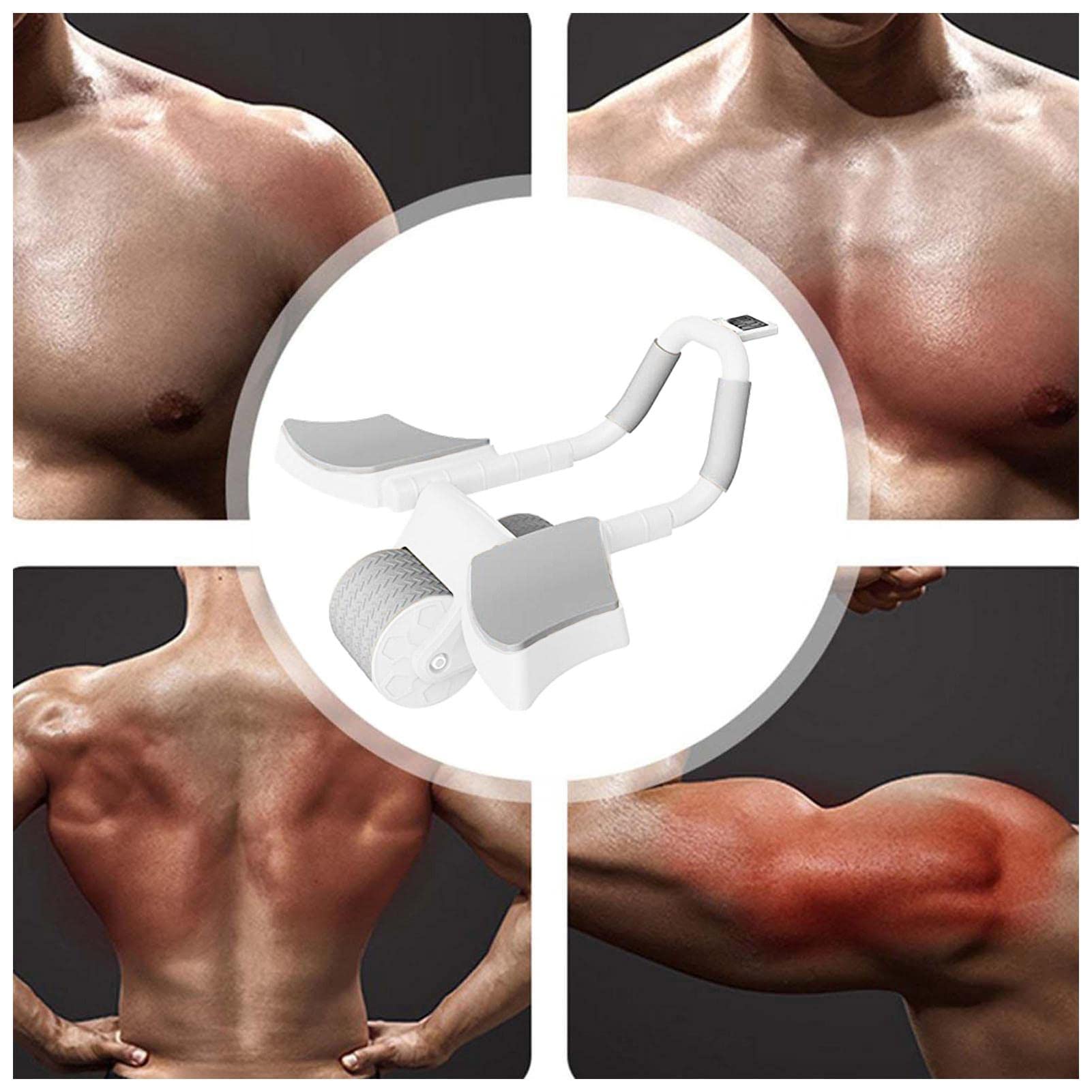 Ab Roller für Bauchmuskeltraining, 4D Ab-Roller mit Hals, Ab Wheel Roller mit rutschfestem Griff für Basistraining, Bauchmuskeltraining Youding