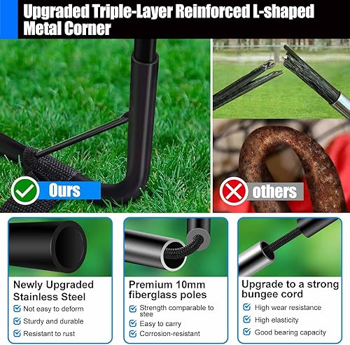 Miniatura 4 de Kids Soccer Goals for Backyard Set, 2 Pack of 4x3 ft Portable Pop Up Soccer Nets with Soccer Ball, Cones, Complete Training Equipment for Youth,