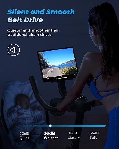 Miniatura 6 de MERACH Exercise Bike for Home with Exclusive App, Stationary Bike with Enhanced Electronic LED Monitor, Silent Belt Drive and Comfortable Seat