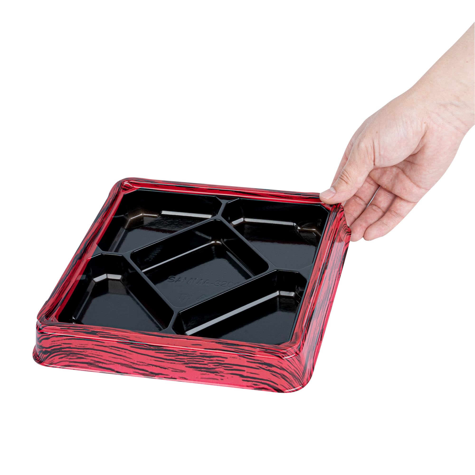 Restaurantware -Bento Tek - Contenedores de preparación de comidas de 18 onzas, 50 cajas desechables para alimentos, las tapas se venden por separado, 5 compartimentos, cajas de almuerzo Bento de