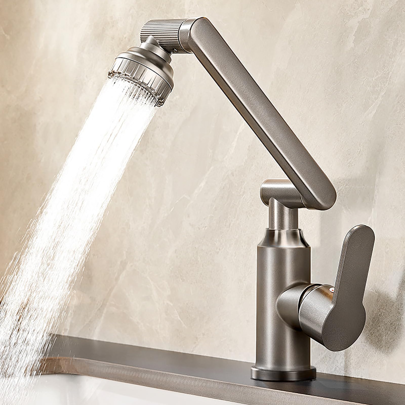 MidingChai Kitchen Mixer Tap, 1080Β°Rotation Kitchen Tap with 2 Spray Modes, Lead Free/Nickel Free Stainless Steel Mixer Tap Single Lever with 2 Hoses, 360Β°Swivel, for Sink Bathroom Basin