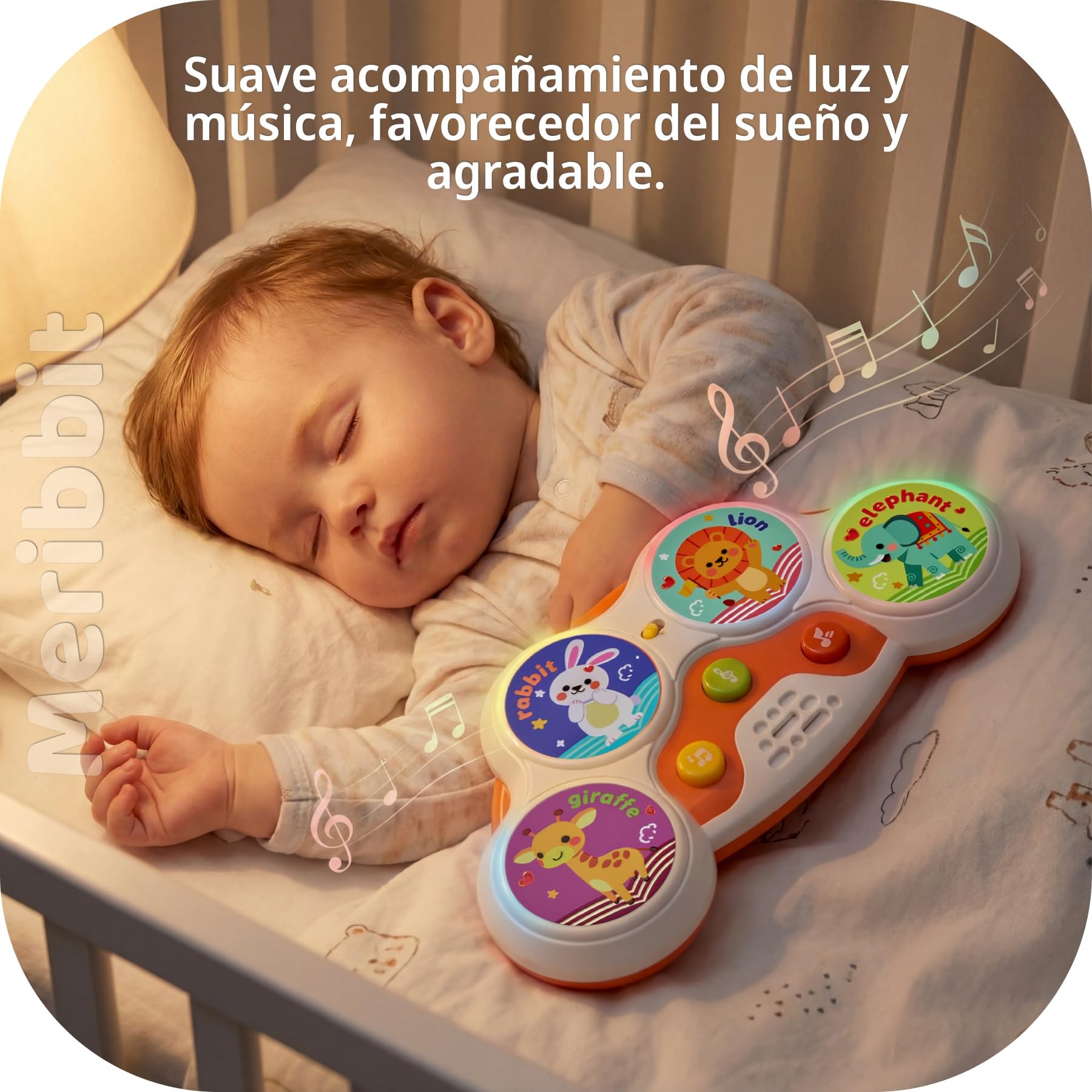 Tambor Infantil Musical Interactivo Juguete Bebe con Luces y Sonido Sincronizado Diseño Seguro Portátil Juguetes Niños 1 Año Regalo Educativo - 4