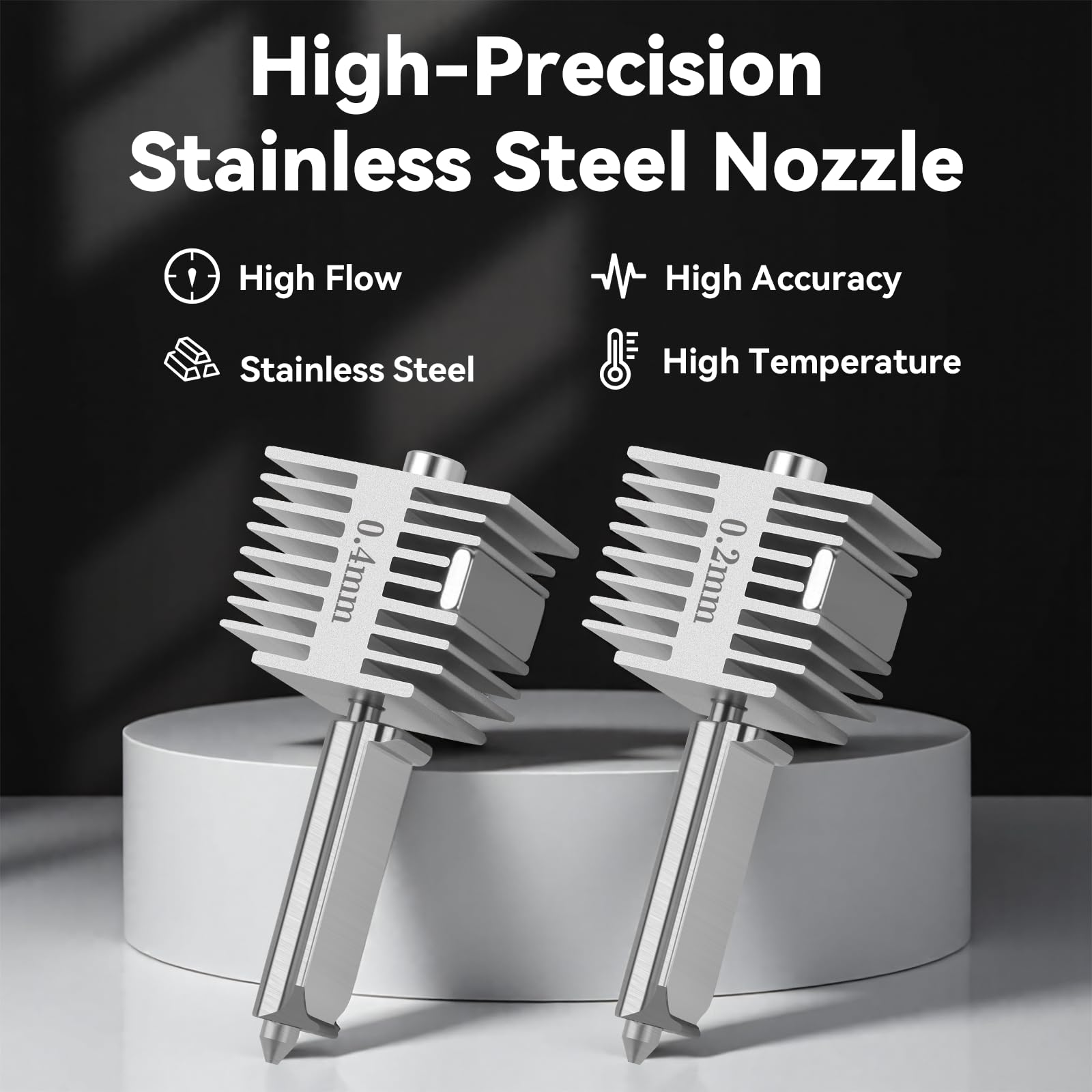 2 PCS Upgrade A1/A1 Mini/A2L Quick-Swap Hotend 0.2mm+0.4mm Rostfreier Stahl Düse Fast Speed&High Temp Integrierte Struktur mit Silikonabdeckung Compatible with Bambu Lab A1/A1 Mini/A2L 3D Drucker