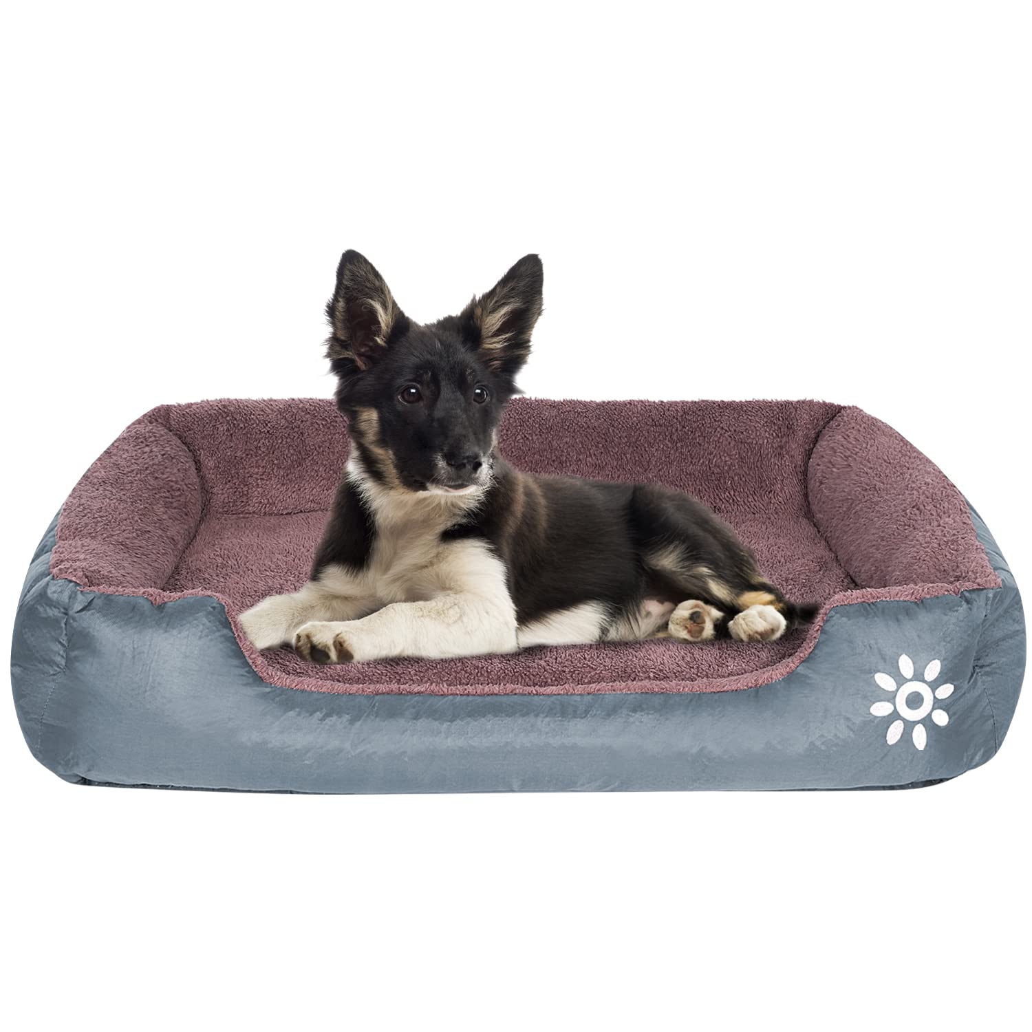PUPPBUDD Orthopedic Dog Beds for Medium Large Dogs, Washable Bolster