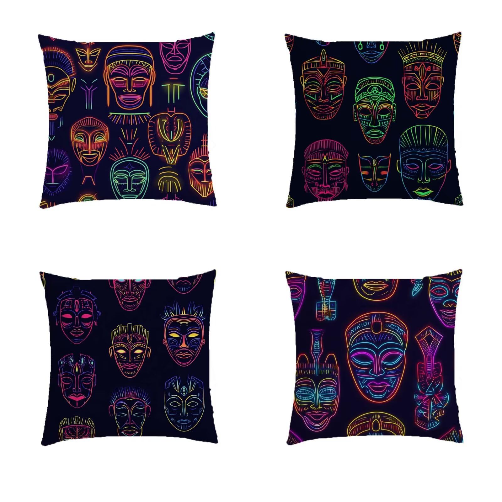 Housse coussin extérieur 40x40cm salon de jardin étanche taie oreiller canapé balcon lot de 4
