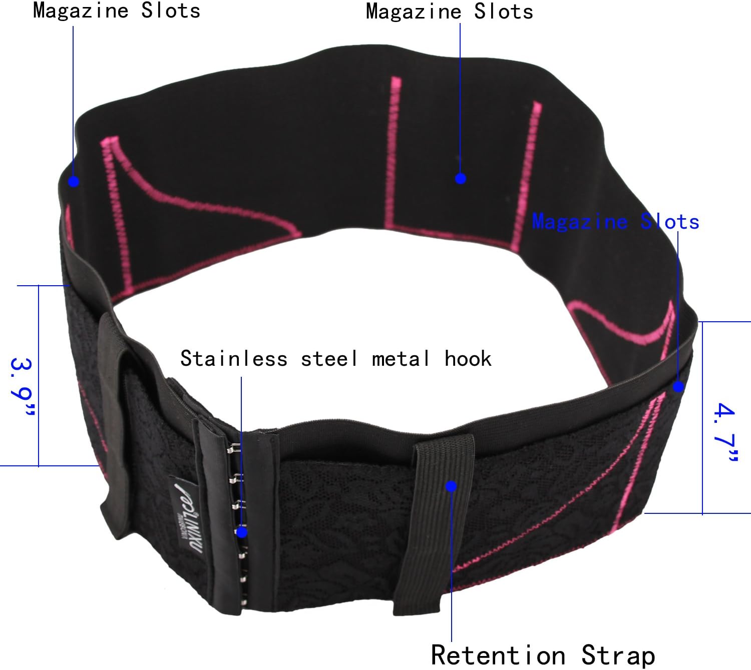 LINIXU Women's Concealed Carry Holster Hip Hugger Classic Lace Black/red - Image 7