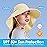 Womens Sun Hat UV Protection, Foldable Waterproof Wide Brim Bucket Hats with Neck Flap for Summer Beach Fishing Hiking Beige