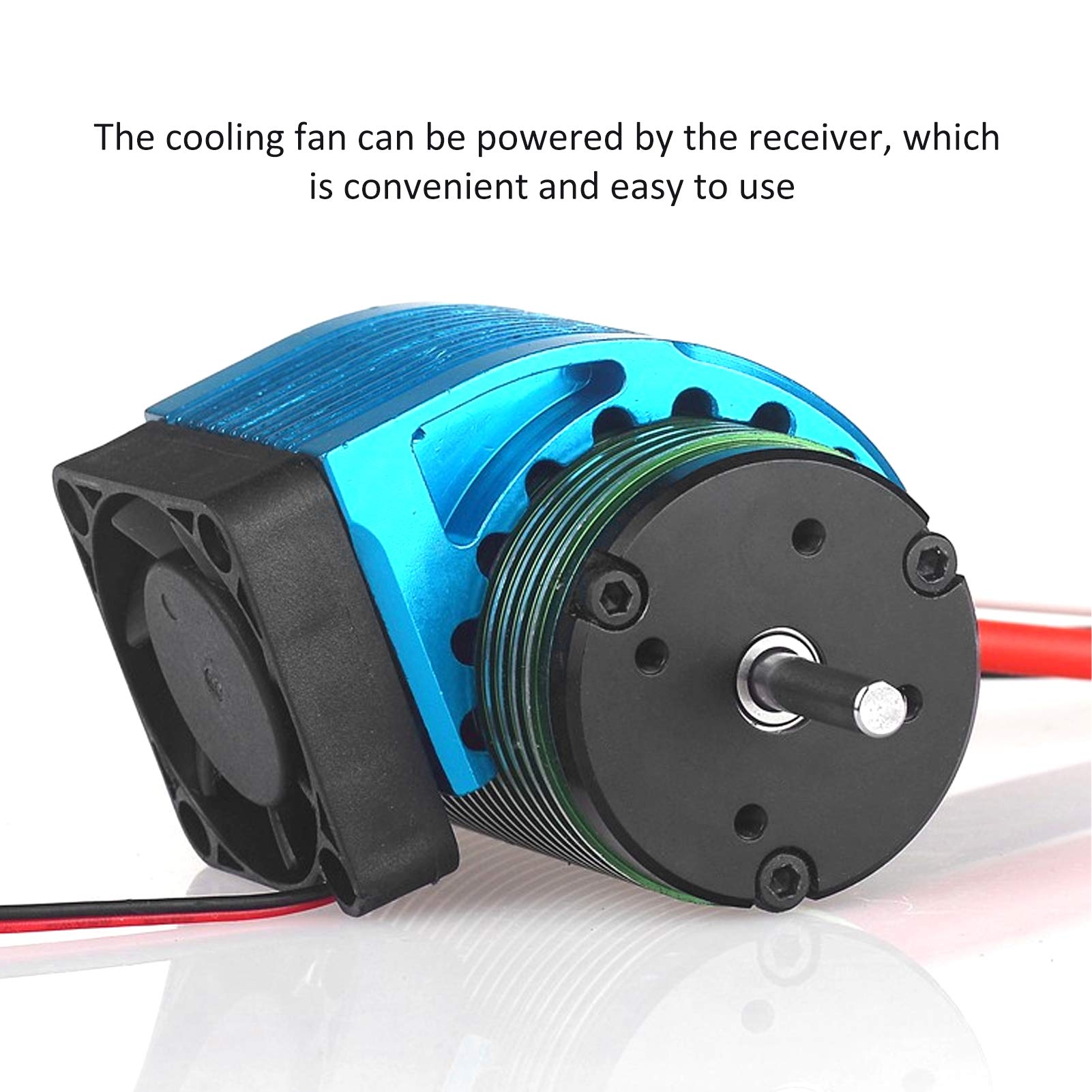 Lybunair 2Pcs Aluminum Alloy RC Motor Heatsink wiht Brushless Motor Cooling Fans for RC Car 4274 7282 1515