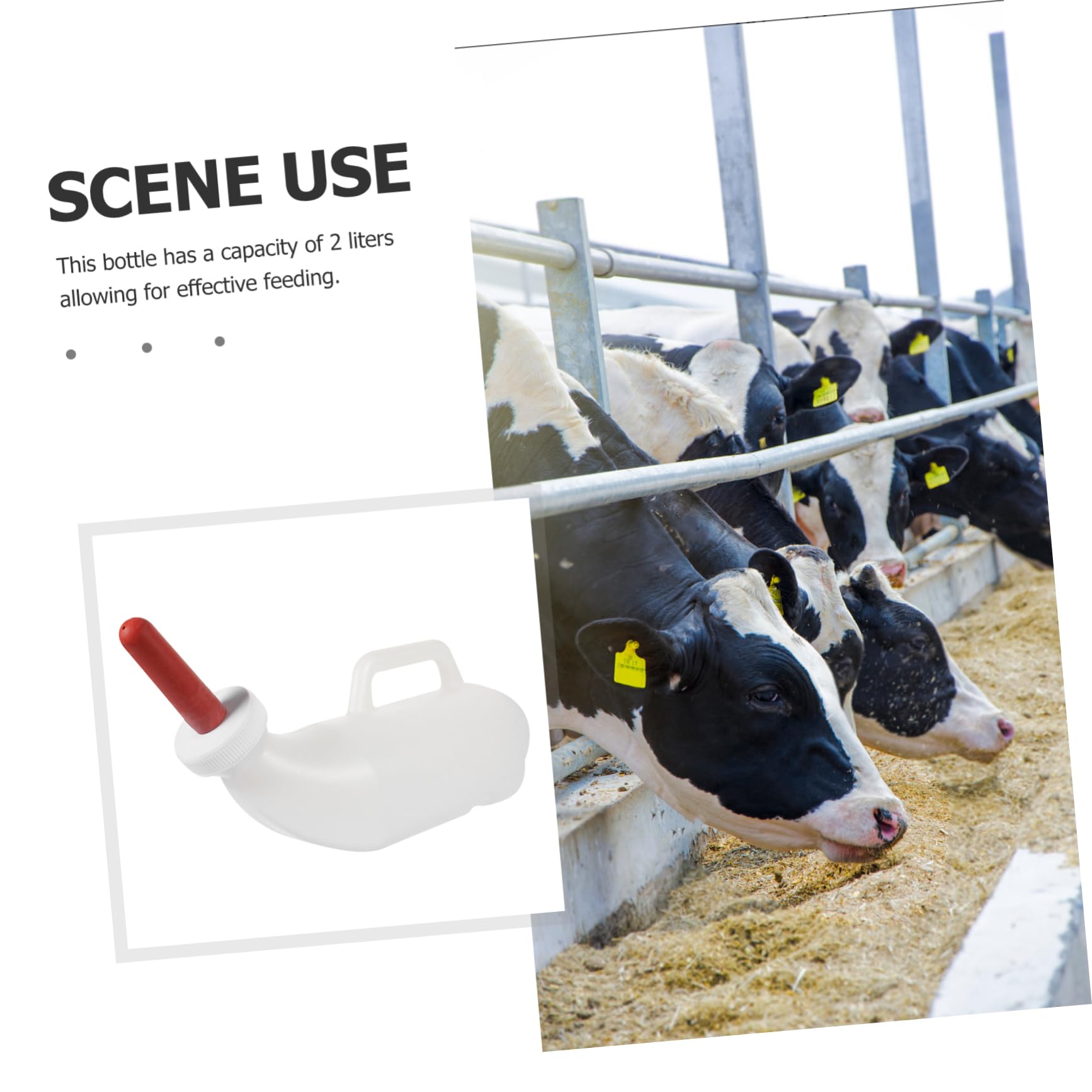 Kisangel 2juegos Biberón De Alimentación Para Terneros Corderos y Cabras Con Diseño Ergonómico y Capacidad Para Granjas y Cuidado De Animales Jóvenes