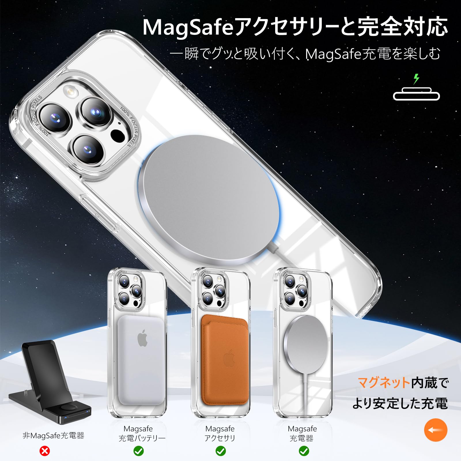 Amazon.co.jp: KWATUNG iphone 15 pro max 用 ケース magsafe対応
