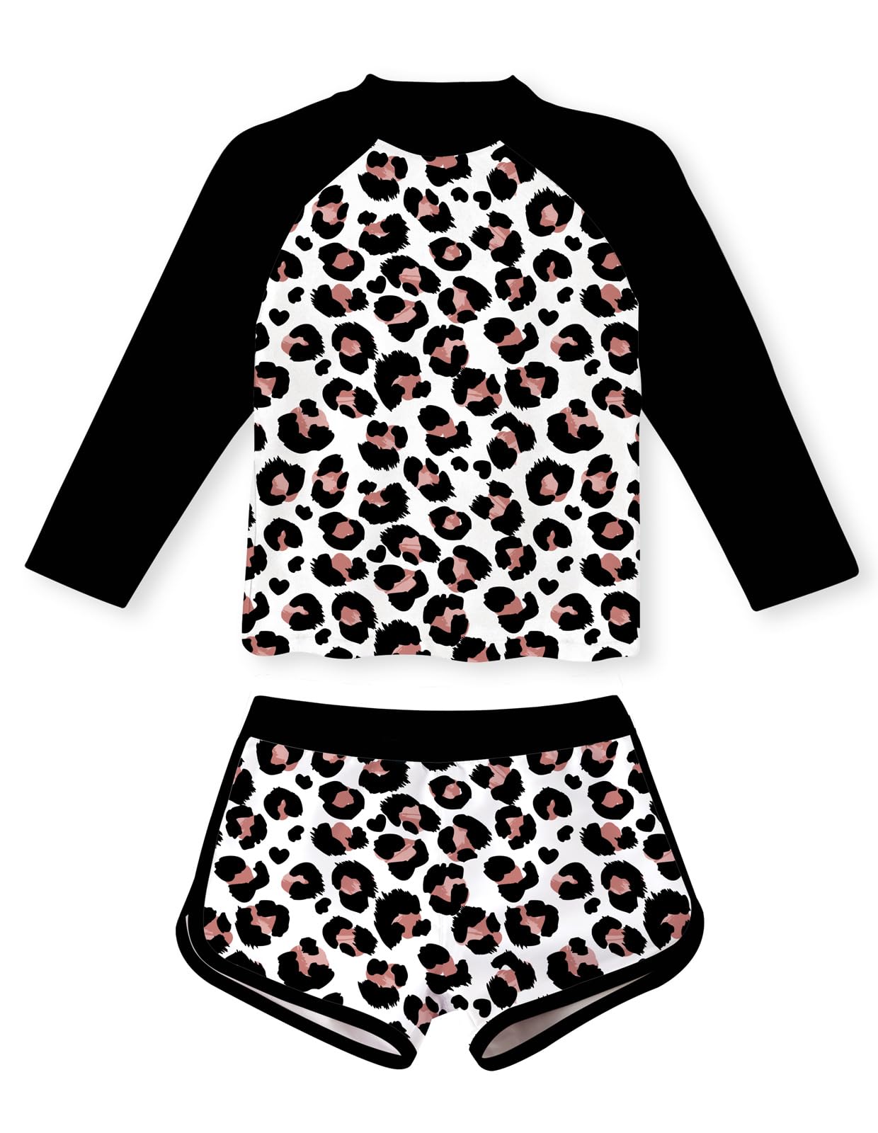 TUONROAD Girls 2 Pieces Rash Guard Swimsuit Long Sleeve Tankini for 4-10Y