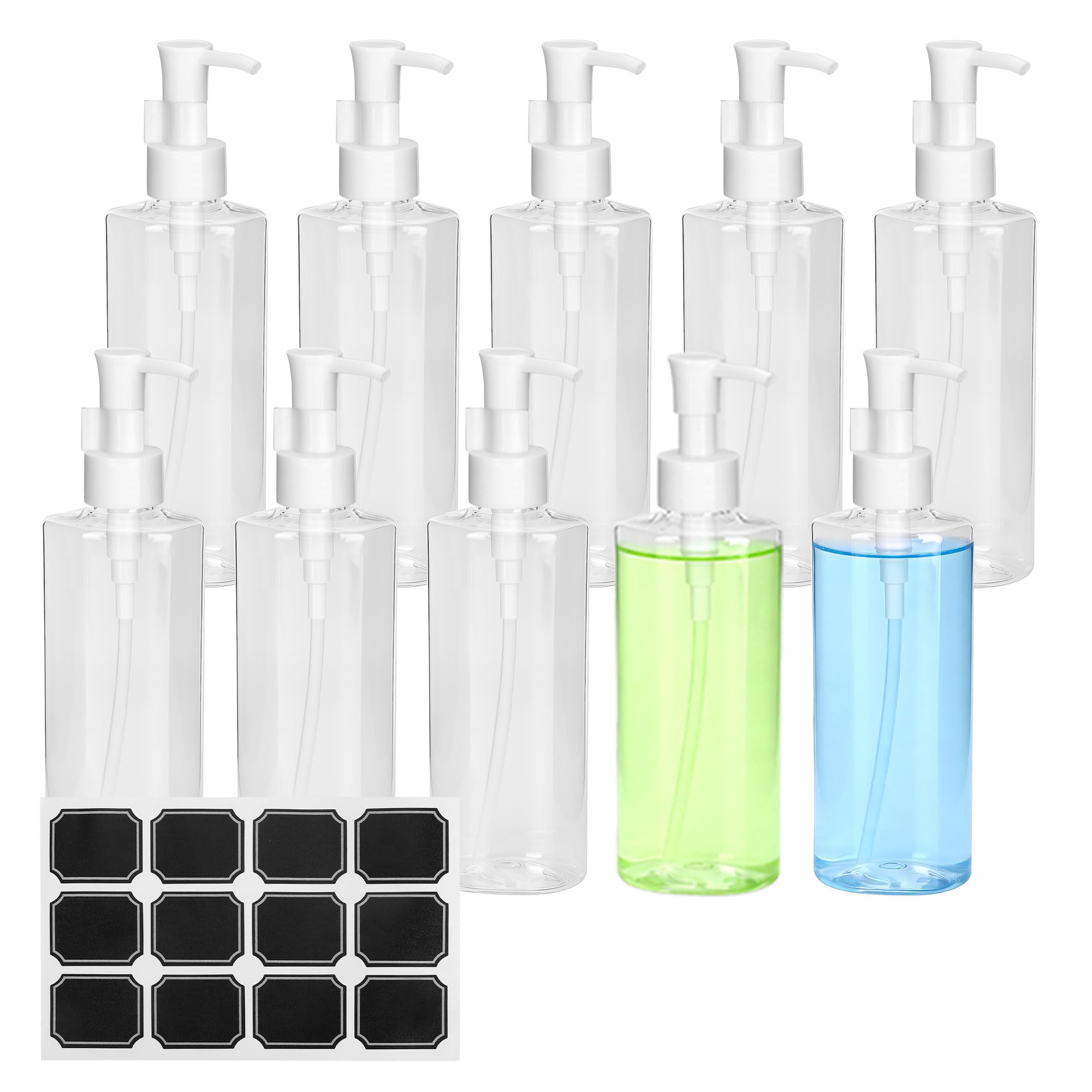 WENLISELL 10 PCS 200ml Plastic Lotion Dispenser Pump Bottle