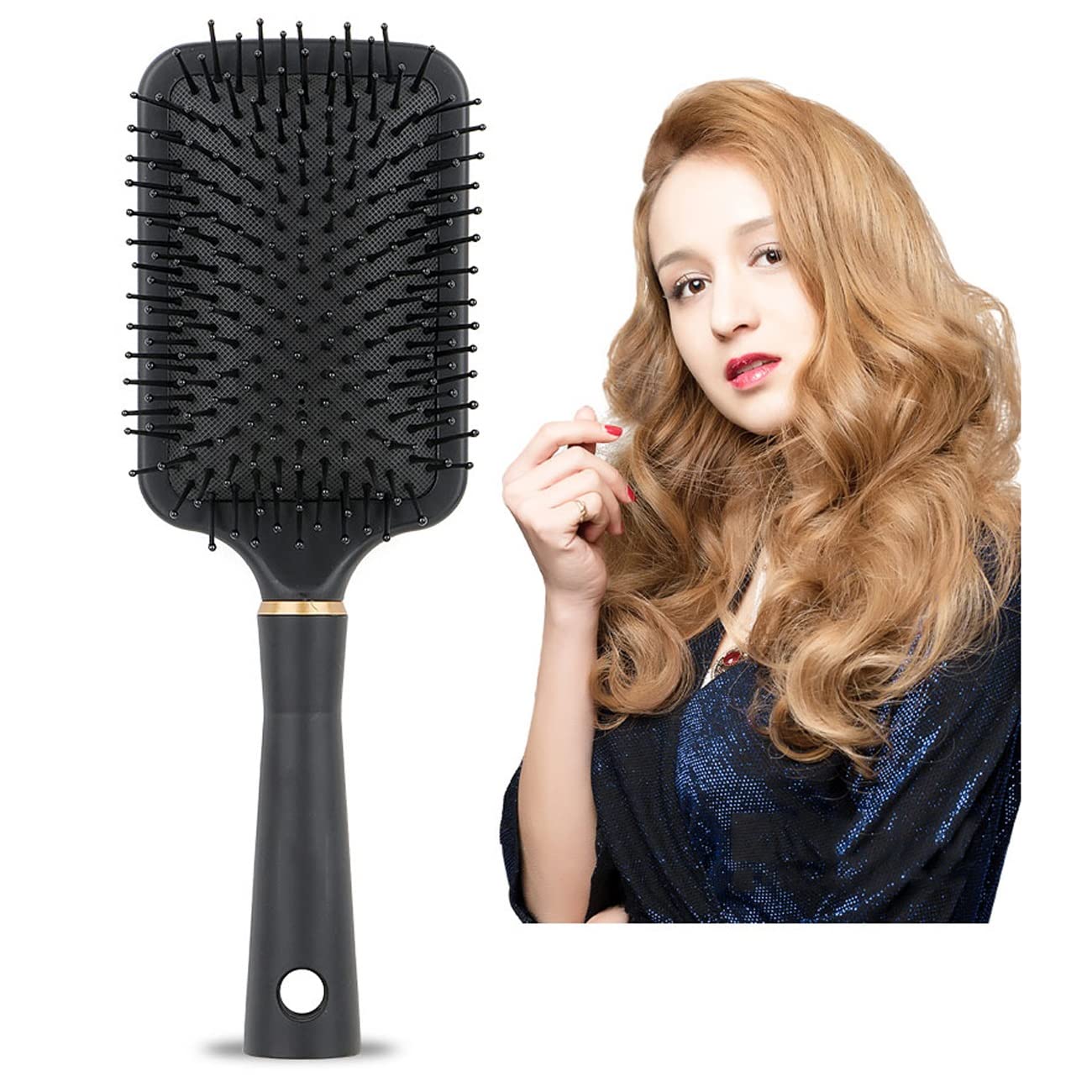Haarbürste, Luftkissenkamm, entwirrender, antistatischer Haarbürstenreiniger, Massagekamm, Bürste, verleiht Glanz, schmerzfrei für alle Haartypen (B)